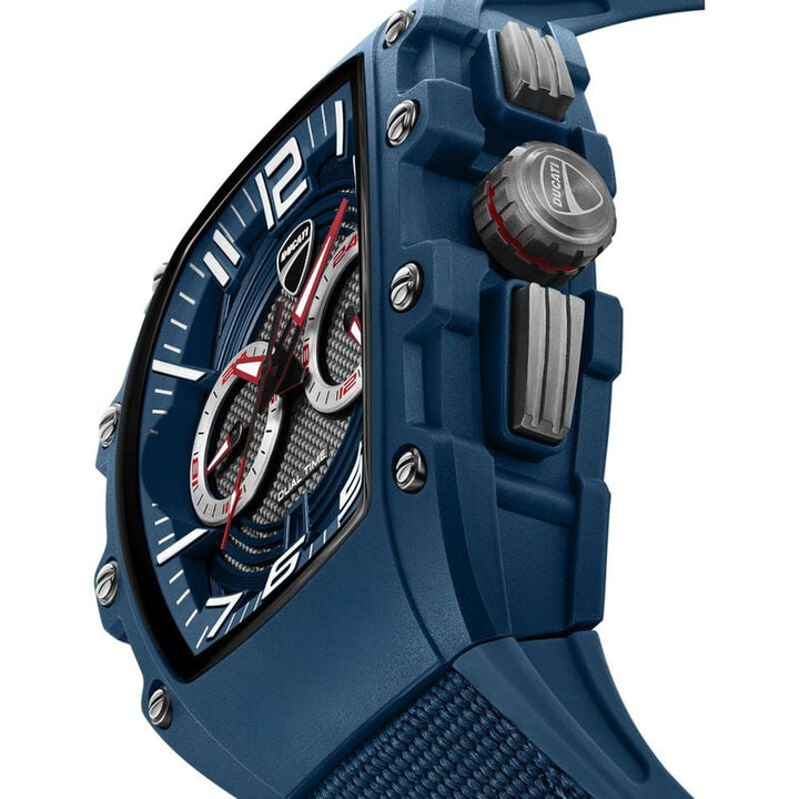 Ducati Quartz Multifunction Blue Dial Blue Silicone Strap Watch For Men