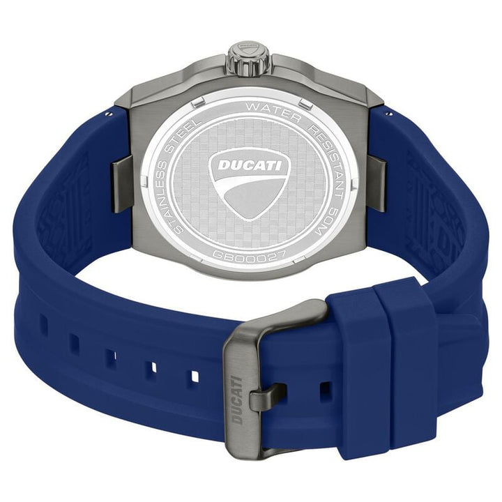 Ducati Quartz Analog Grey Dial Blue Silicone Strap Watch For Men dtwgn0002702w