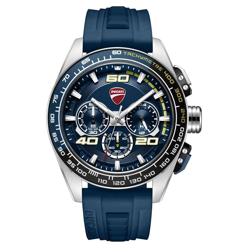 Ducati Quartz Chronograph dtwgo0001705w Blue Dial Blue Silicone Strap Men&