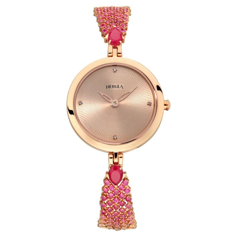 Titan Nebula Ashvi 18k Pink Gold Diamond Ruby Women&