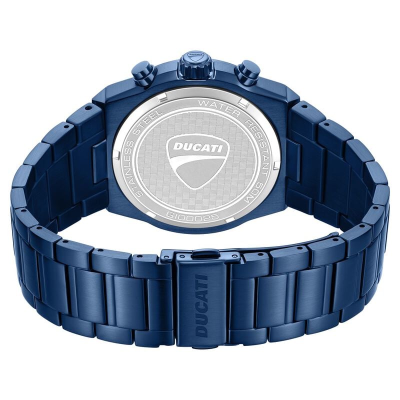 Ducati Quartz Chronograph Black Dial Blue Stainless Steel Strap Watch For Men