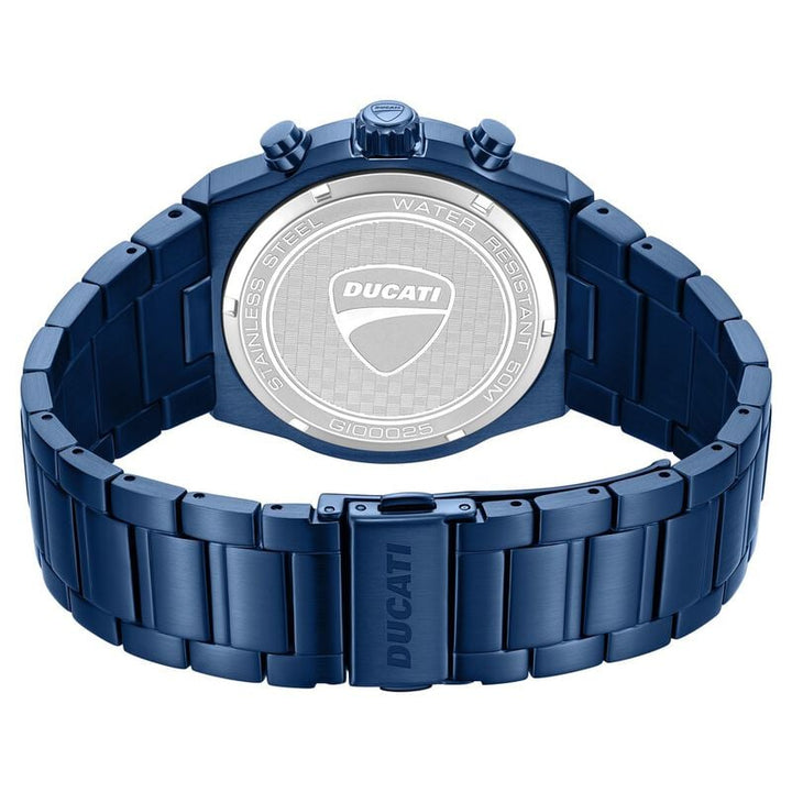 Ducati Quartz Chronograph Black Dial Blue Stainless Steel Strap Watch For Men