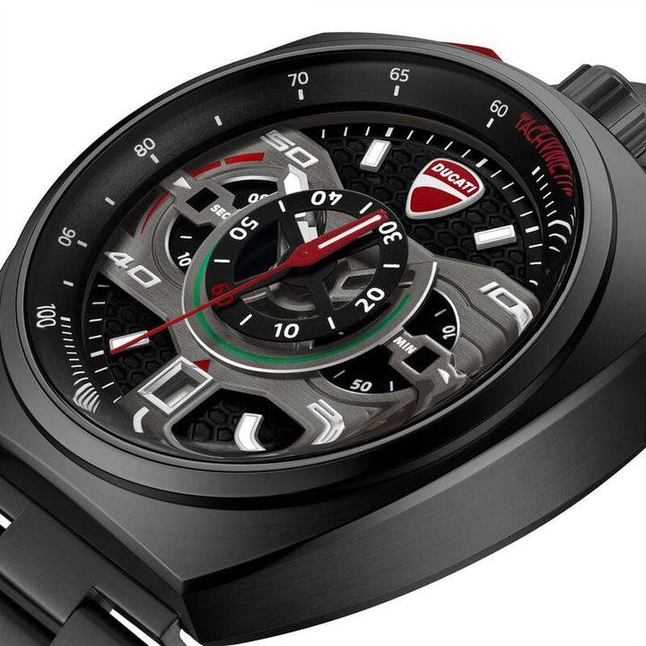Ducati Quartz Chronograph Black Dial Black Stainless Steel Strap Watch For Men