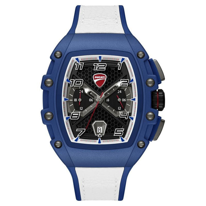 Ducati Quartz Multifunction Black Dial Blue Silicone Strap Watch For Men - dtwgc0002805w