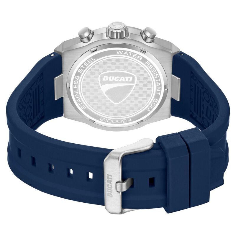 Ducati Quartz Chronograph Blue Dial Blue Silicone Strap Watch For Men