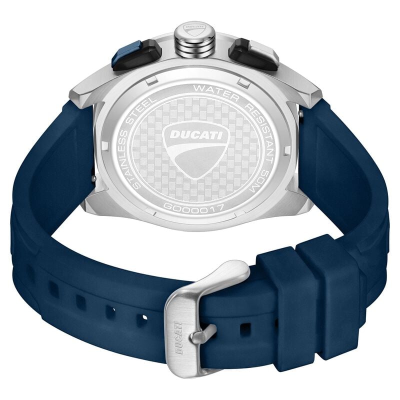 Ducati Quartz Chronograph dtwgo0001705w Blue Dial Blue Silicone Strap Men&