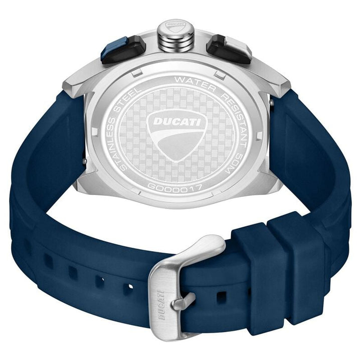 Ducati Quartz Chronograph dtwgo0001705w Blue Dial Blue Silicone Strap Men&