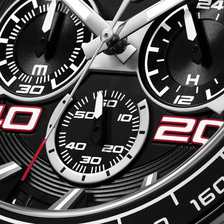 Ducati Quartz Chronograph Black Dial White Silicone Strap Watch For Men DTWGO0001702W