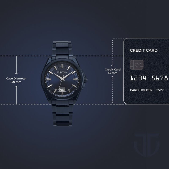 Titan Classique Big Date Blue Dial Men&