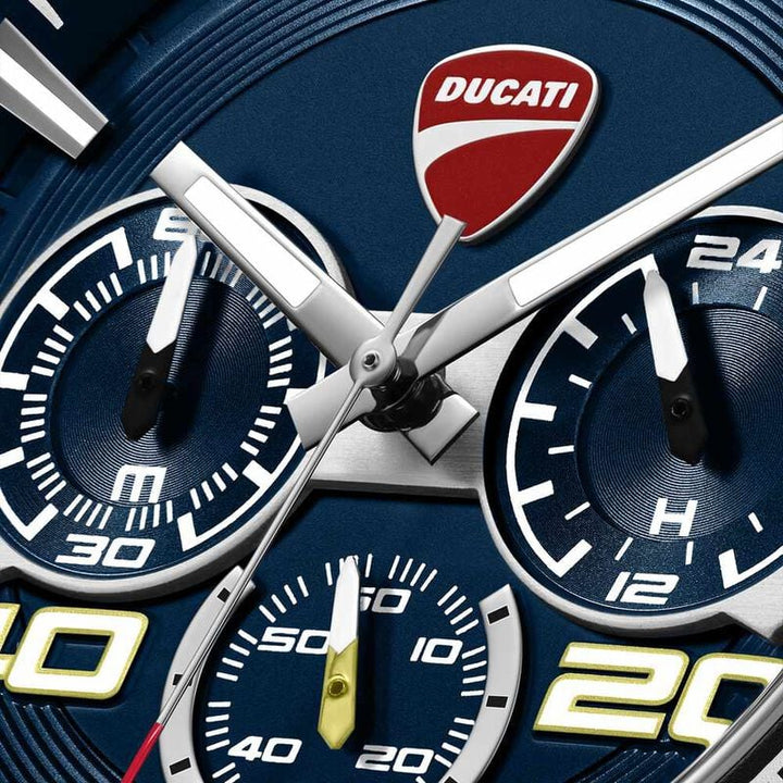 Ducati Quartz Chronograph dtwgo0001705w Blue Dial Blue Silicone Strap Men&