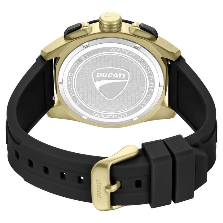 Ducati Quartz Chronograph Grey Dial Black Silicone Strap Watch For Men