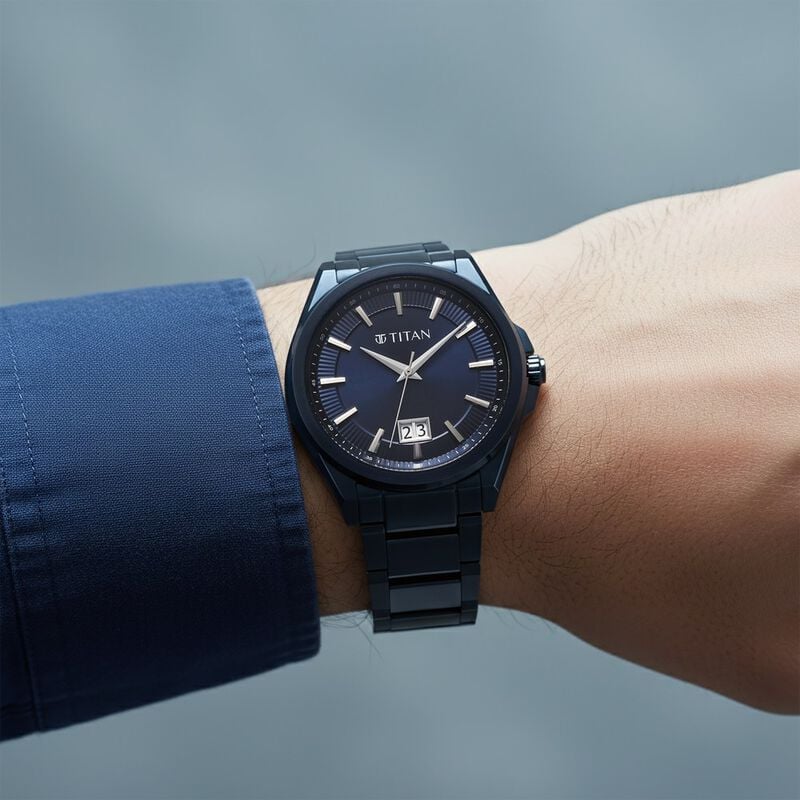 Titan Classique Big Date Blue Dial Men&