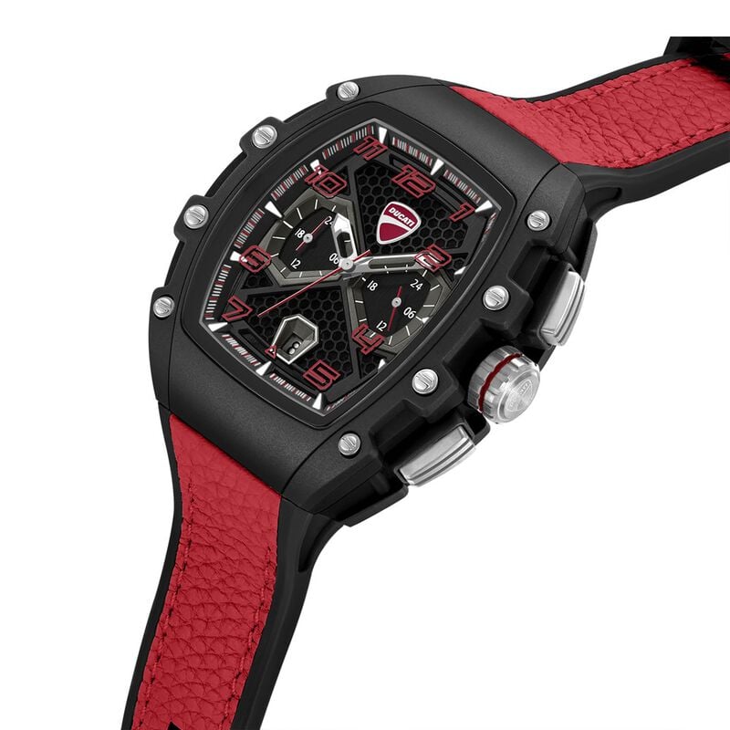 Ducati dtwgc0002804w Quartz Multifunction Black Dial Black Silicone Strap Men&