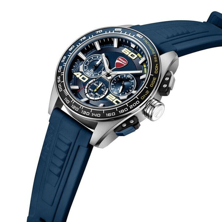 Ducati Quartz Chronograph dtwgo0001705w Blue Dial Blue Silicone Strap Men&