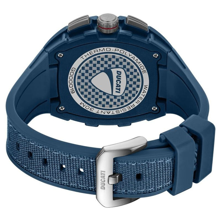 Ducati Quartz Multifunction Blue Dial Blue Silicone Strap Watch For Men