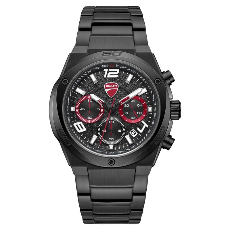 Ducati Quartz Chronograph Black Dial Black Stainless Steel Strap Men&