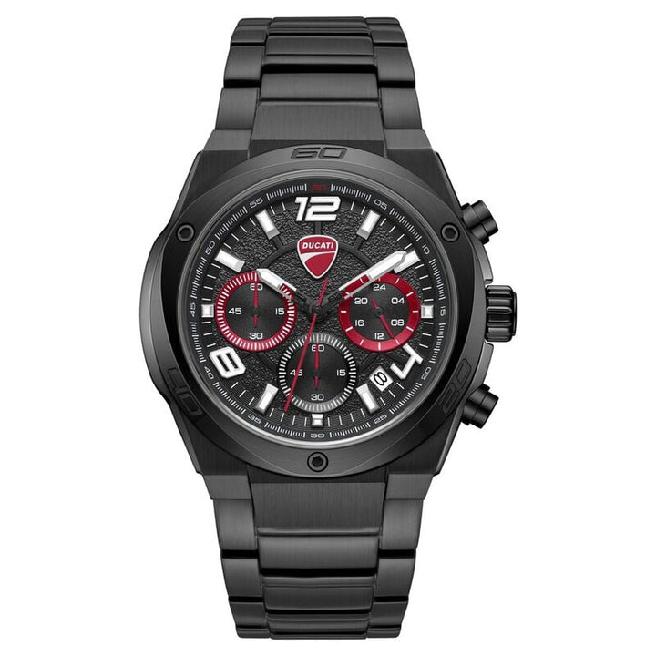 Ducati Quartz Chronograph Black Dial Black Stainless Steel Strap Men&