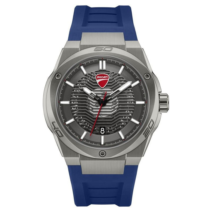 Ducati Quartz Analog Grey Dial Blue Silicone Strap Watch For Men dtwgn0002702w