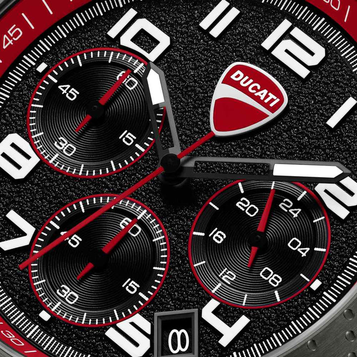 Ducati Quartz Chronograph Black Dial Black Stainless Steel Strap Watch For Men DTWGI0002503W