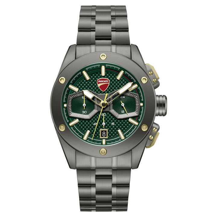 Ducati Quartz Chronograph Green Dial Grey Stainless Steel Strap Watch dtwgi0002204w