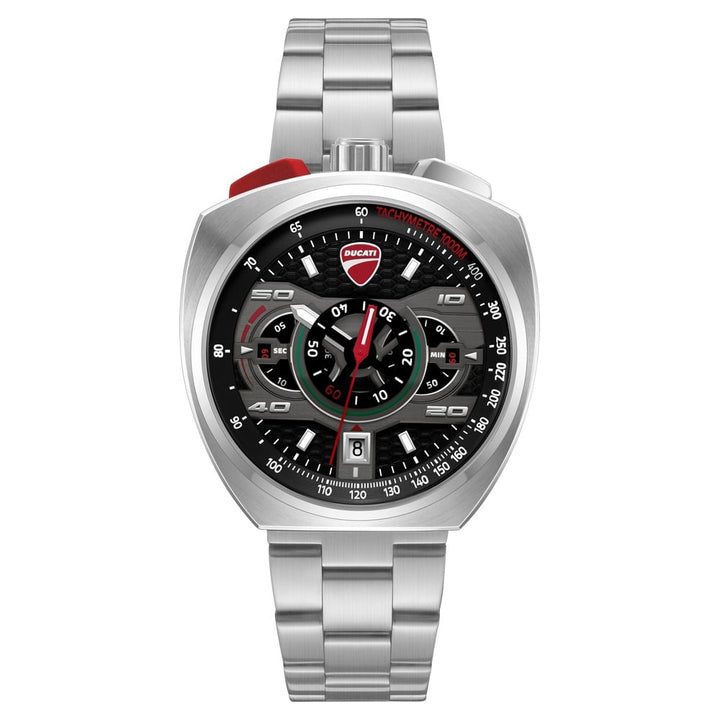 Ducati Quartz Chronograph Black Dial Silver Stainless Steel Strap Watch For Men dtwgi0004001w