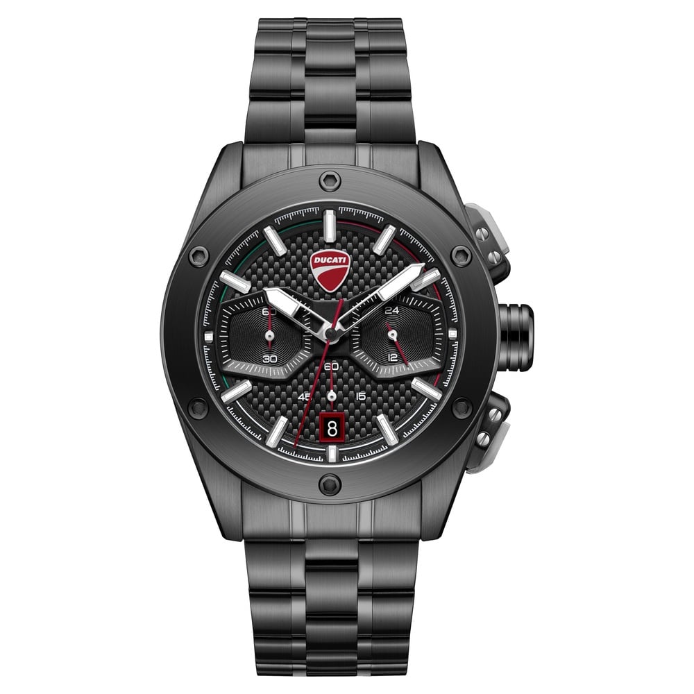 Ducati Quartz Chronograph Black Dial Black Stainless Steel Strap Watch For Men