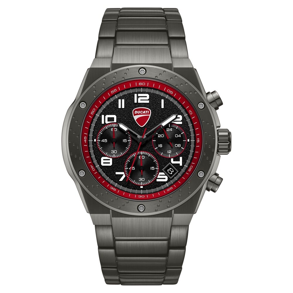 Ducati Quartz Chronograph Black Dial Black Stainless Steel Strap Watch For Men DTWGI0002503W