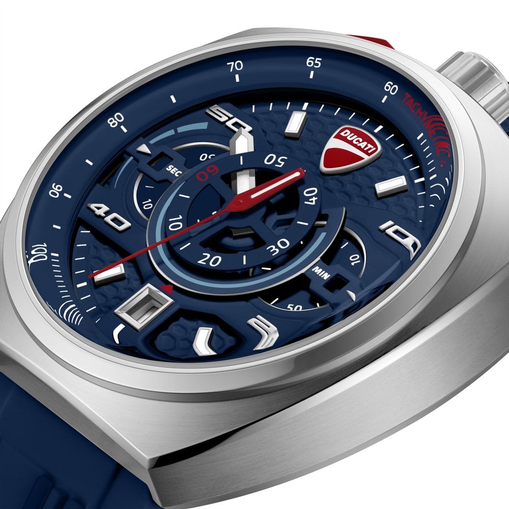 Ducati Quartz Chronograph dtwgo0004102w Blue Dial Blue Silicone Men&