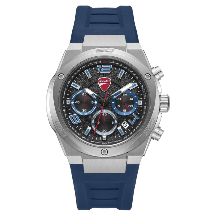 Ducati Quartz Chronograph Blue Dial Blue Silicone Strap Watch For Men