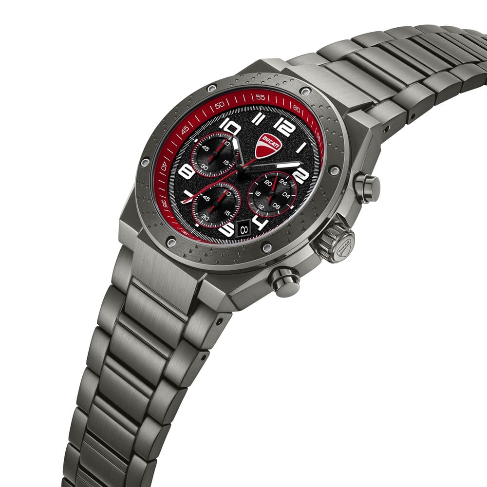 Ducati Quartz Chronograph Black Dial Black Stainless Steel Strap Watch For Men DTWGI0002503W