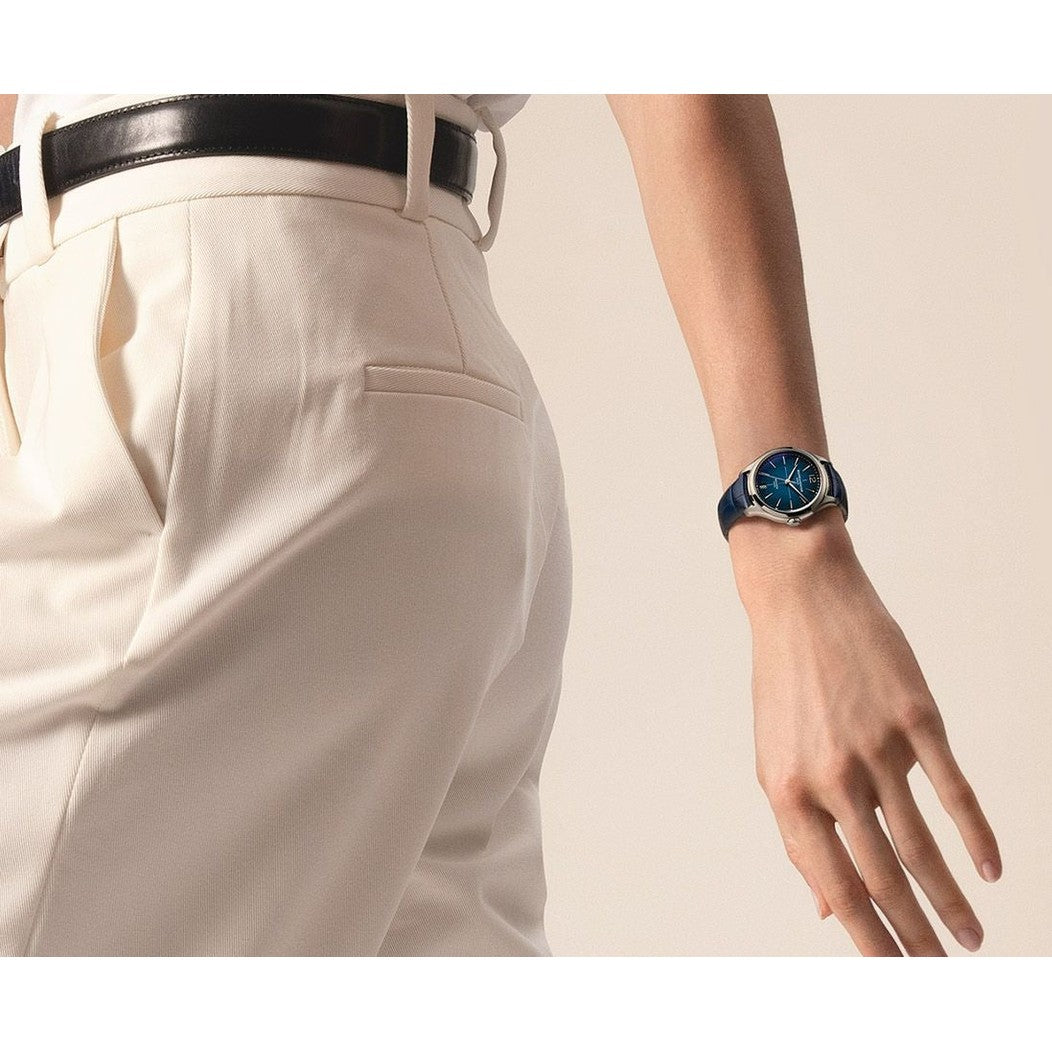 Baume &amp; Mercier Clifton 34MM Automatic Ladies Watch Blue Dial