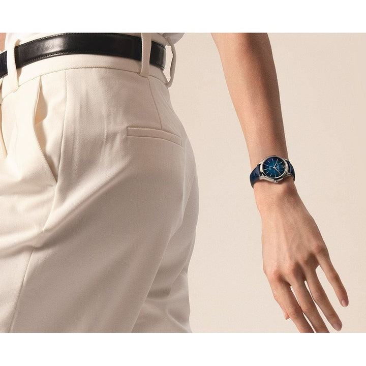 Baume &amp; Mercier Clifton 34MM Automatic Ladies Watch Blue Dial