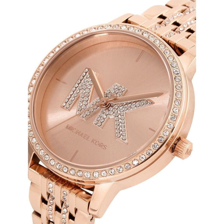 Elegant Michael Kors Women's Embellished Analogue Watch MK4372