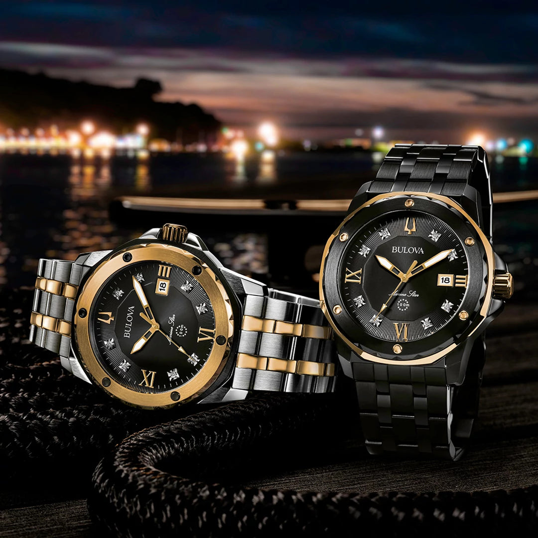 Bulova Marine Star 98D176 Black Dial Men&