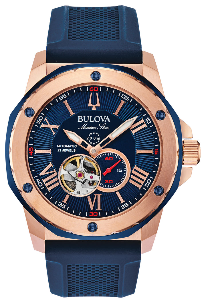 Bulova Marine Star 98A227 Blue Dial Men&