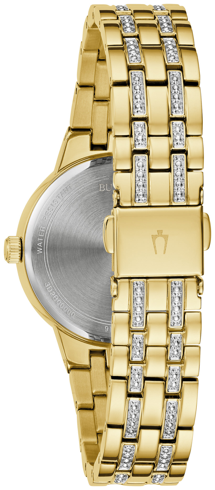 Bulova Crystal BUL 97L176 Gold-Tone Dial Watch