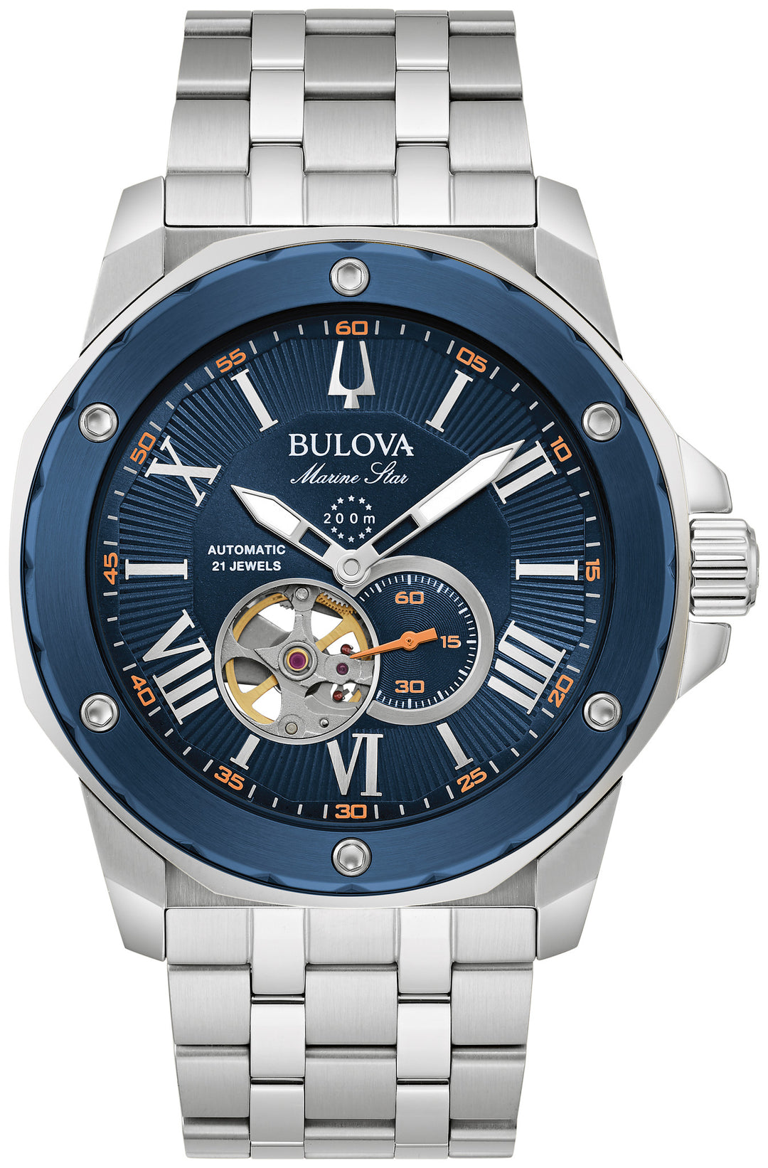 Bulova Marine Star 98A302 Blue Dial Men&