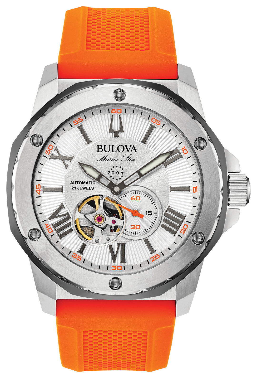 Bulova Marine Star 98A226 Silver-Tone Dial Men&