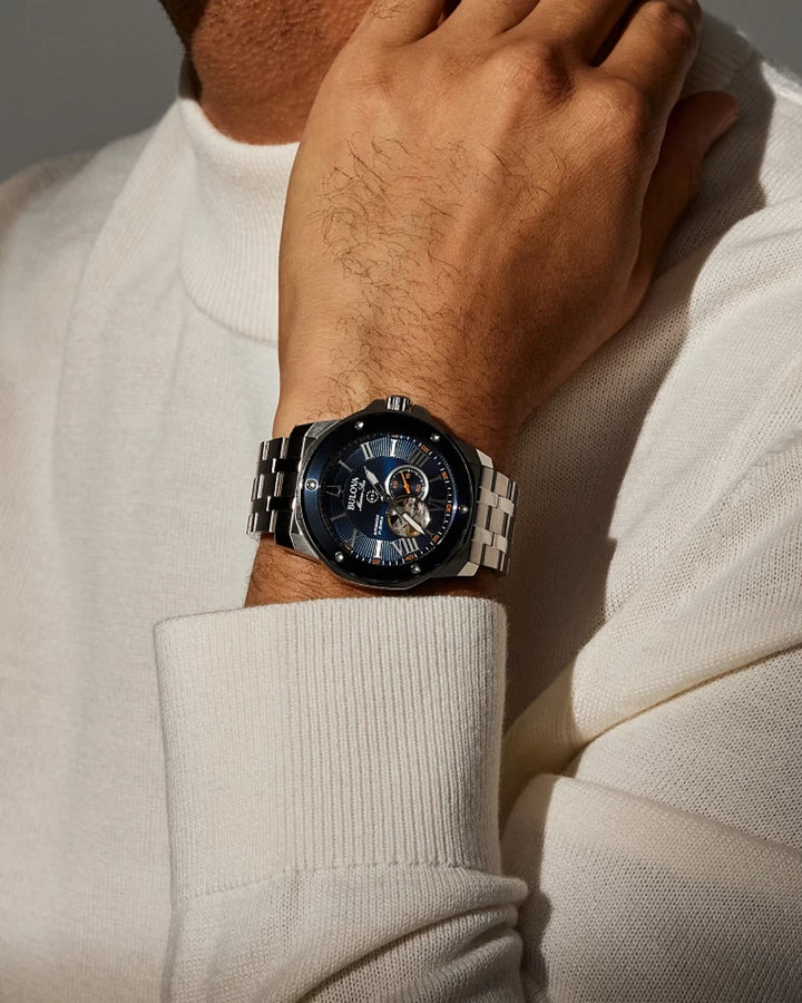 Bulova Marine Star 98A302 Blue Dial Men&