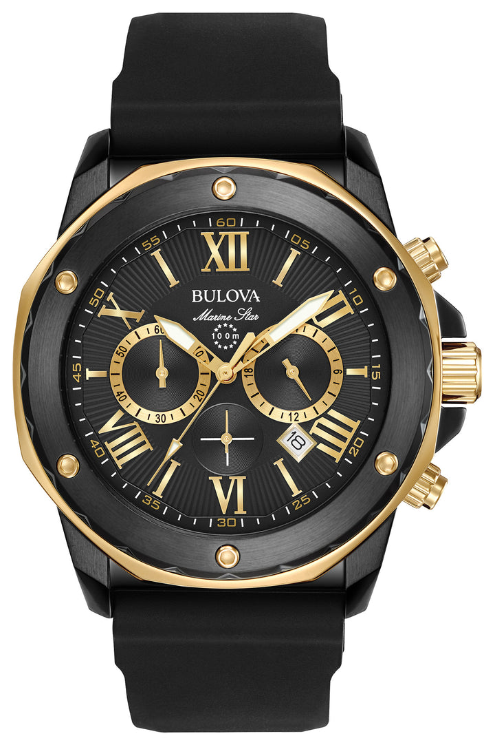 Bulova Marine Star 98B278 Black Dial Men&