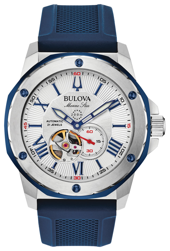 Bulova Marine Star 98A225 Silver-Tone Dial Men&
