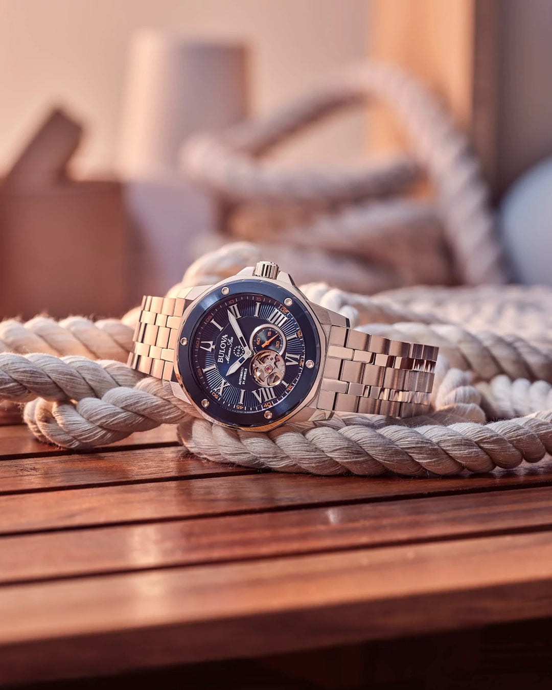 Bulova Marine Star 98A302 Blue Dial Men&
