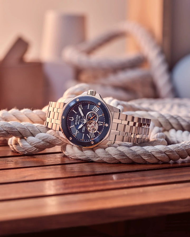 Bulova Marine Star 98A302 Blue Dial Men&