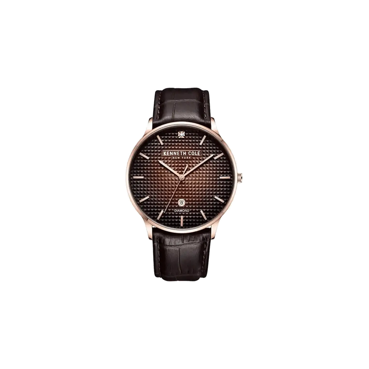 Kenneth Cole Brown Dial Quartz Analog Leather Strap Watch for Men
