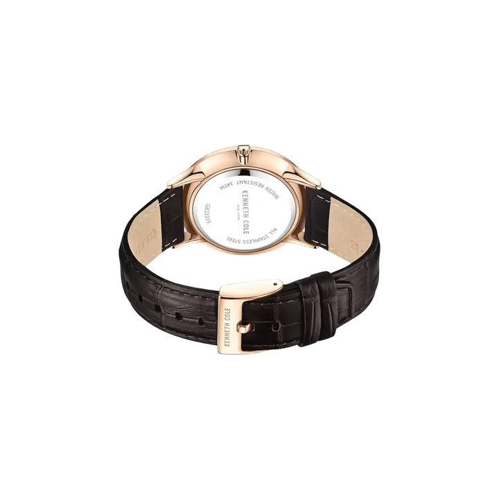 Kenneth Cole Brown Dial Quartz Analog Leather Strap Watch for Men