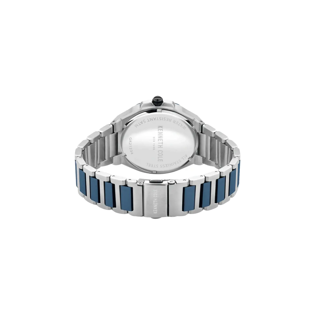 Kenneth Cole Blue Dial Stainless Steel Strap Watch For Men