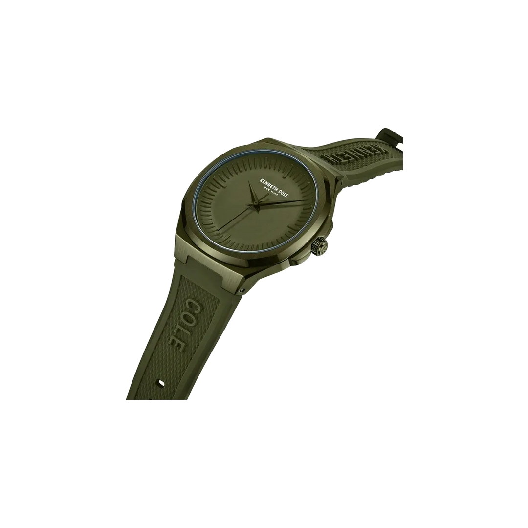 Kenneth Cole Quartz Analog Green dial Silicone Strap Watch for Men