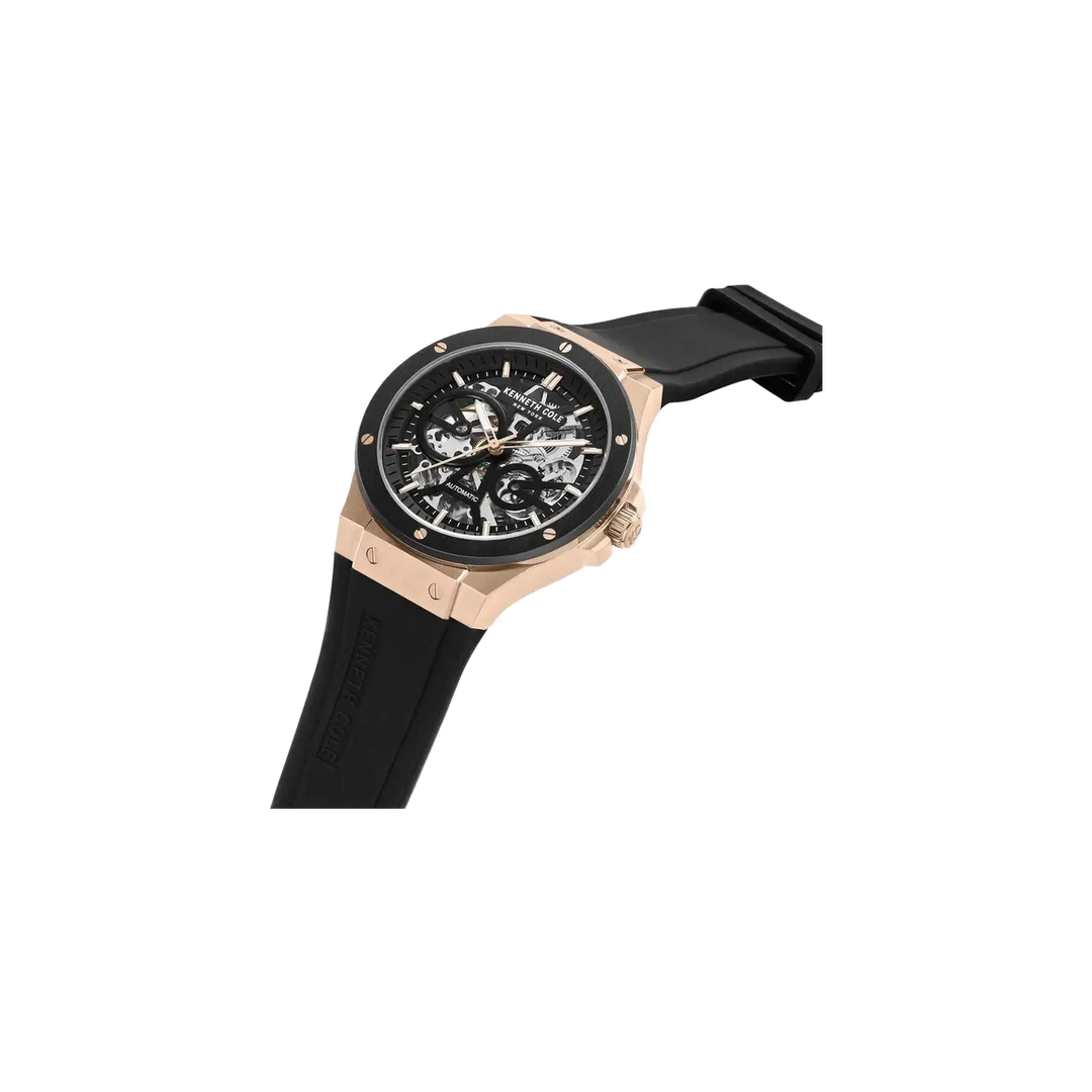 Kenneth Cole Automatic Black Dial Stainless Steel Strap Watch for Men