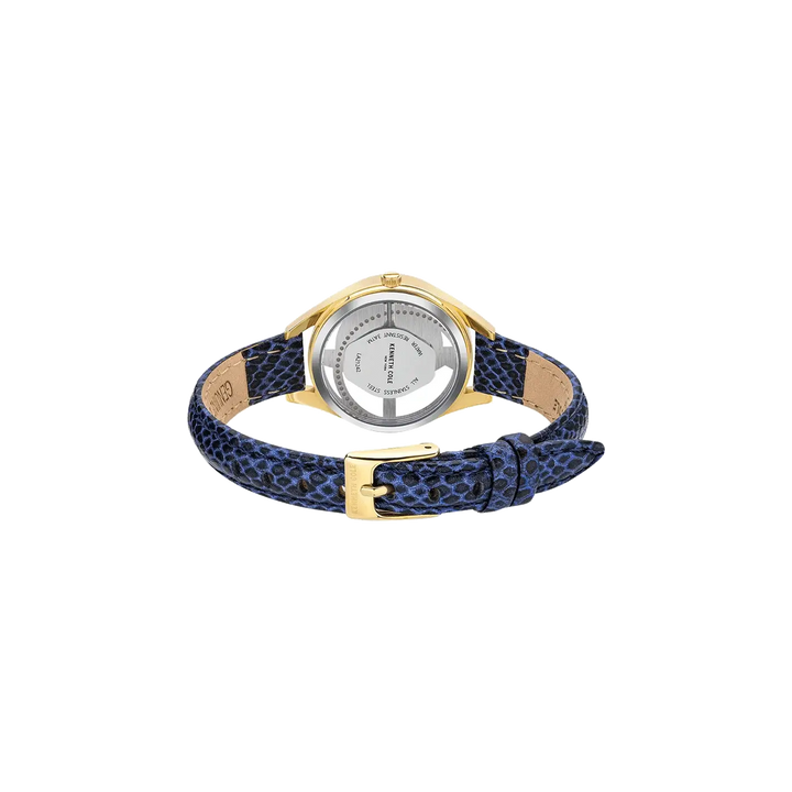 Kenneth Cole Quartz Analog Golden Dial Leather Strap Watch for Women