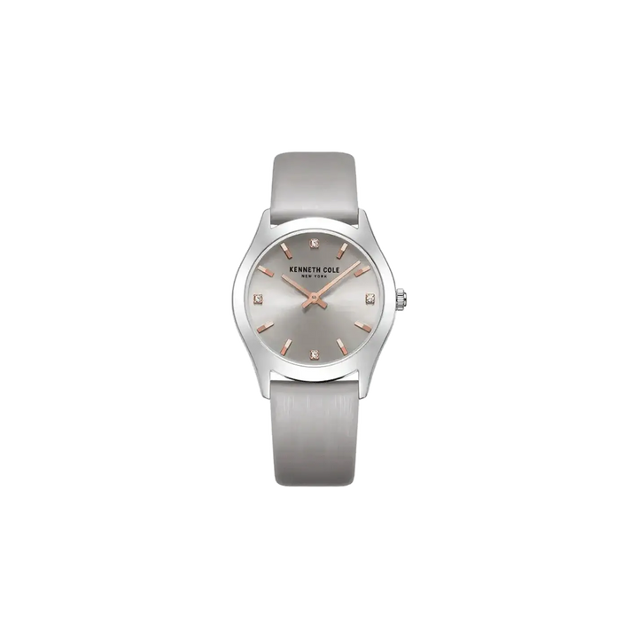 Kenneth Cole Quartz Analog Grey Dial Leather Strap Watch for Women
